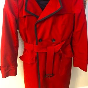 Zac Posen Delta red rain coat.